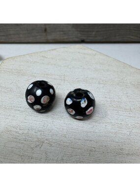 Venetian Skunk Beads African Glass Trade Beads 1800's 2pcs